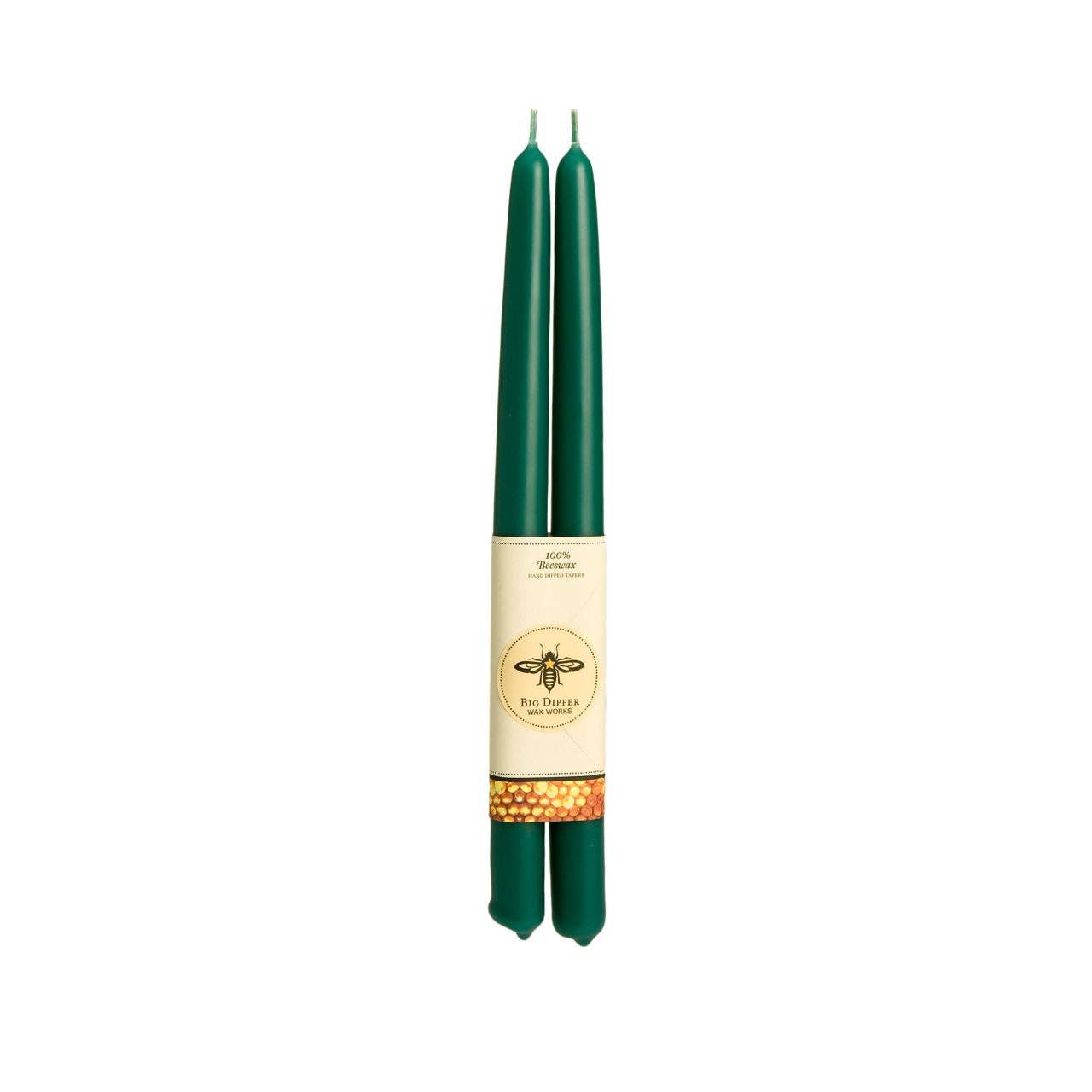 Taper Candles – 100% Pure Beeswax – Hand-Dipped: Forest / Standard (12" x 7/8")