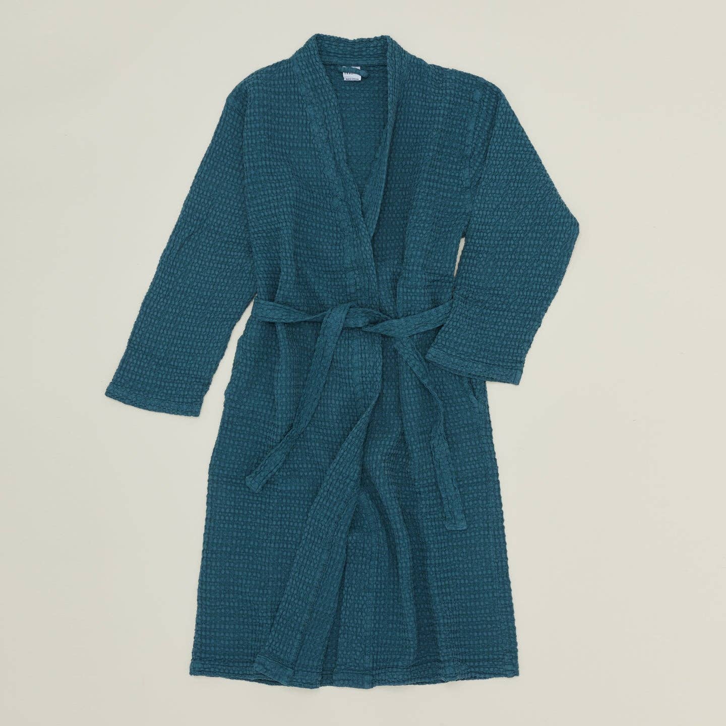 SIMPLE WAFFLE BATHROBE - PEACOCK: LARGE