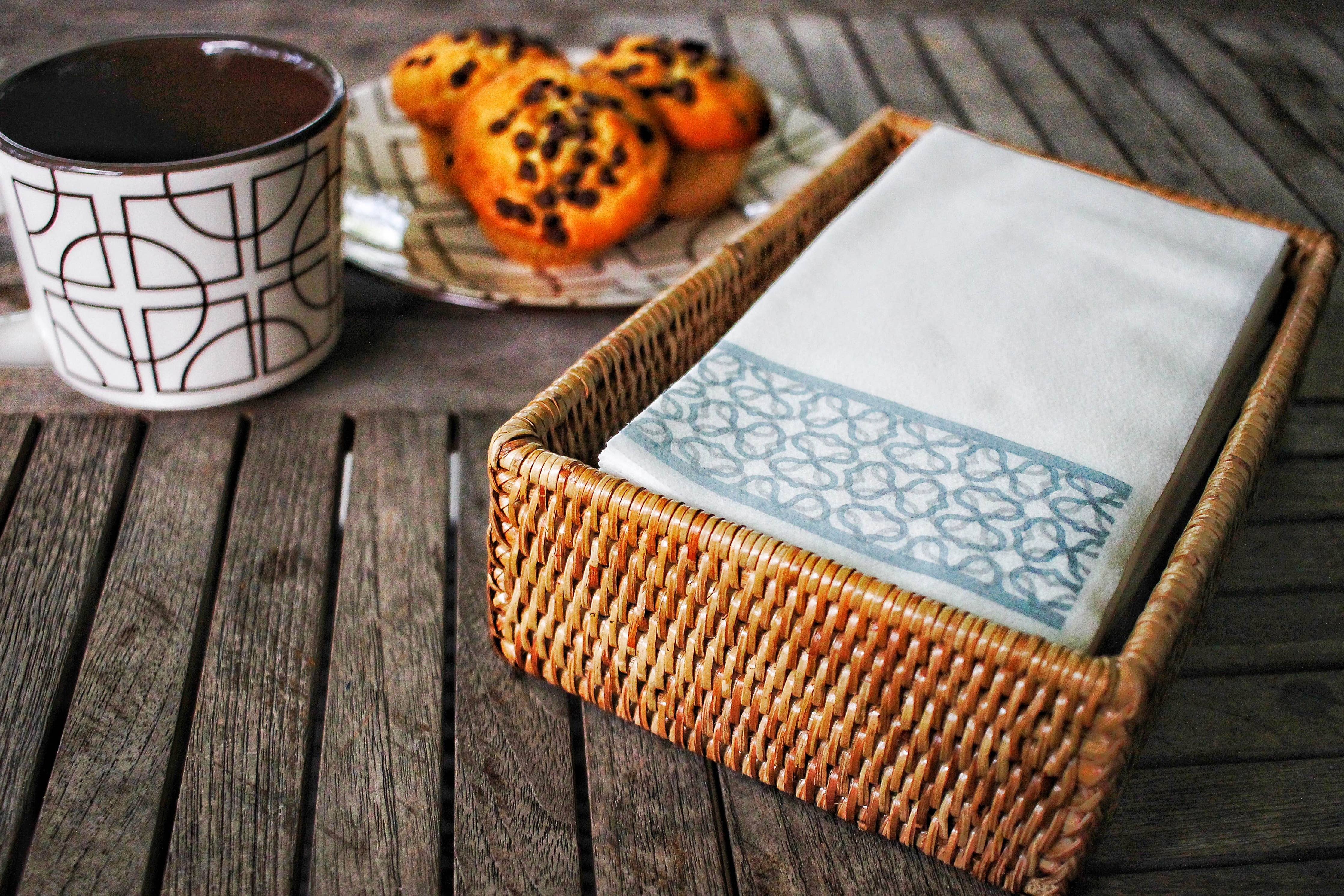 Artifacts Rattan™ Guest Towel - Rectangular Napkin Holder: Honey Brown