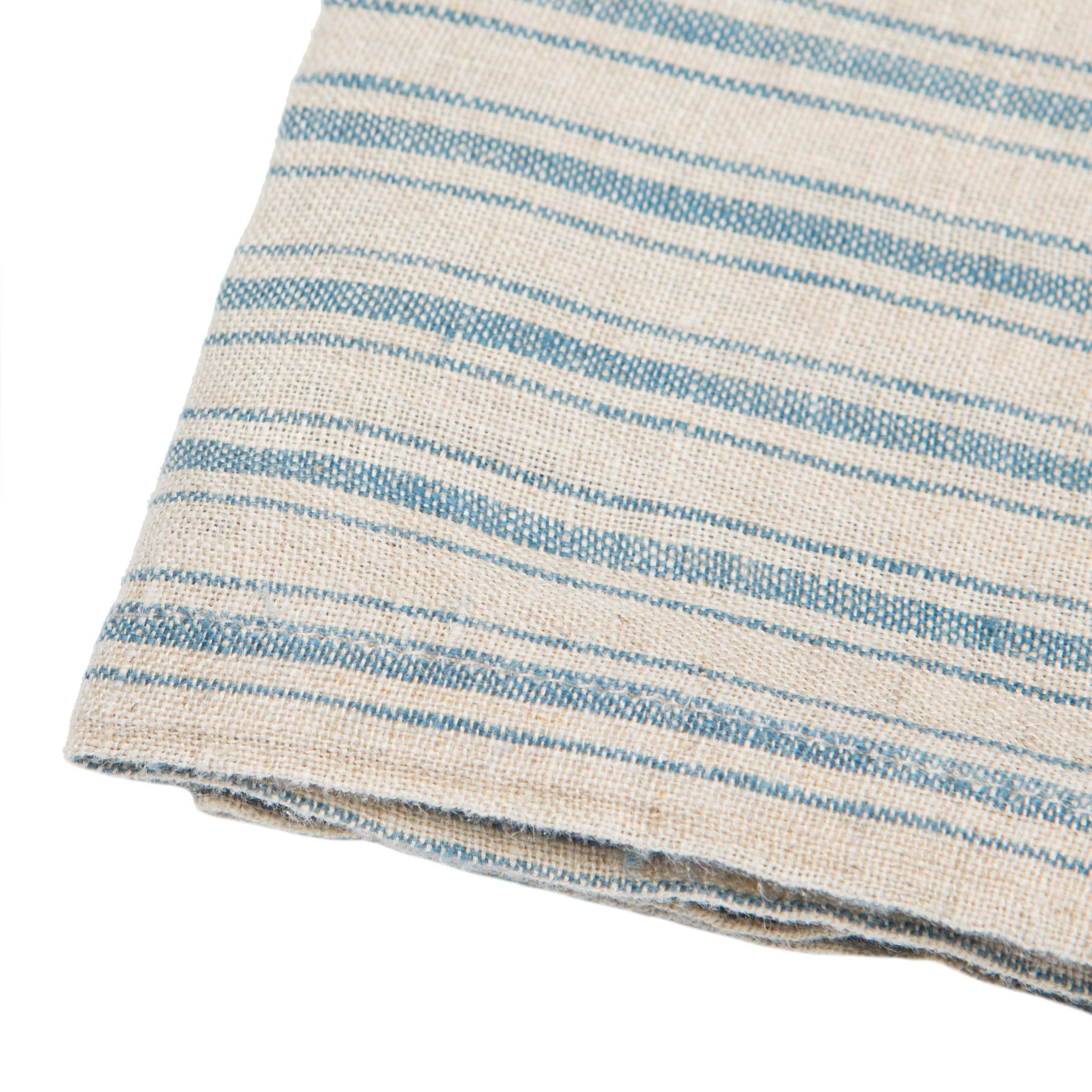 Boat Stripe Linen Natural & Blue Towels 20x30