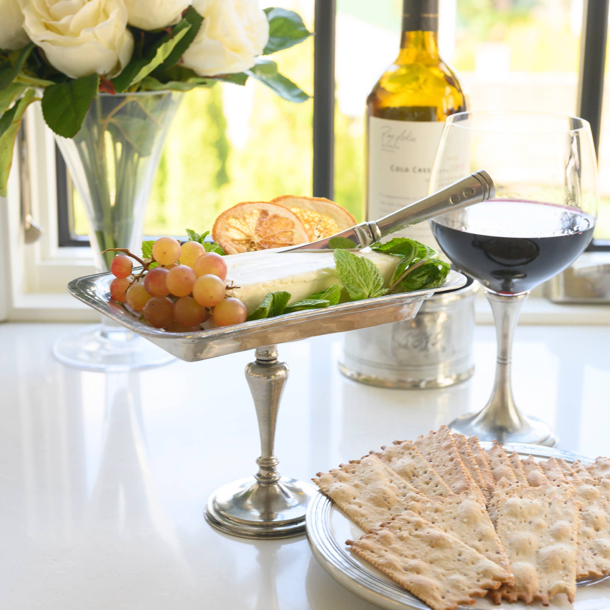 Vintage Rectangular Pedestal Dish