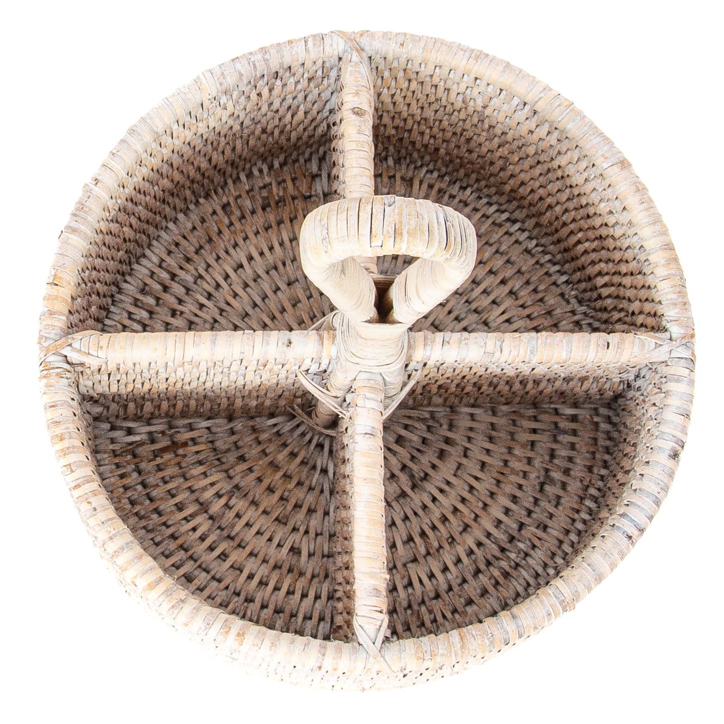 Artifacts Rattan™ 4 Section Caddy/Cutlery Holder: Honey Brown