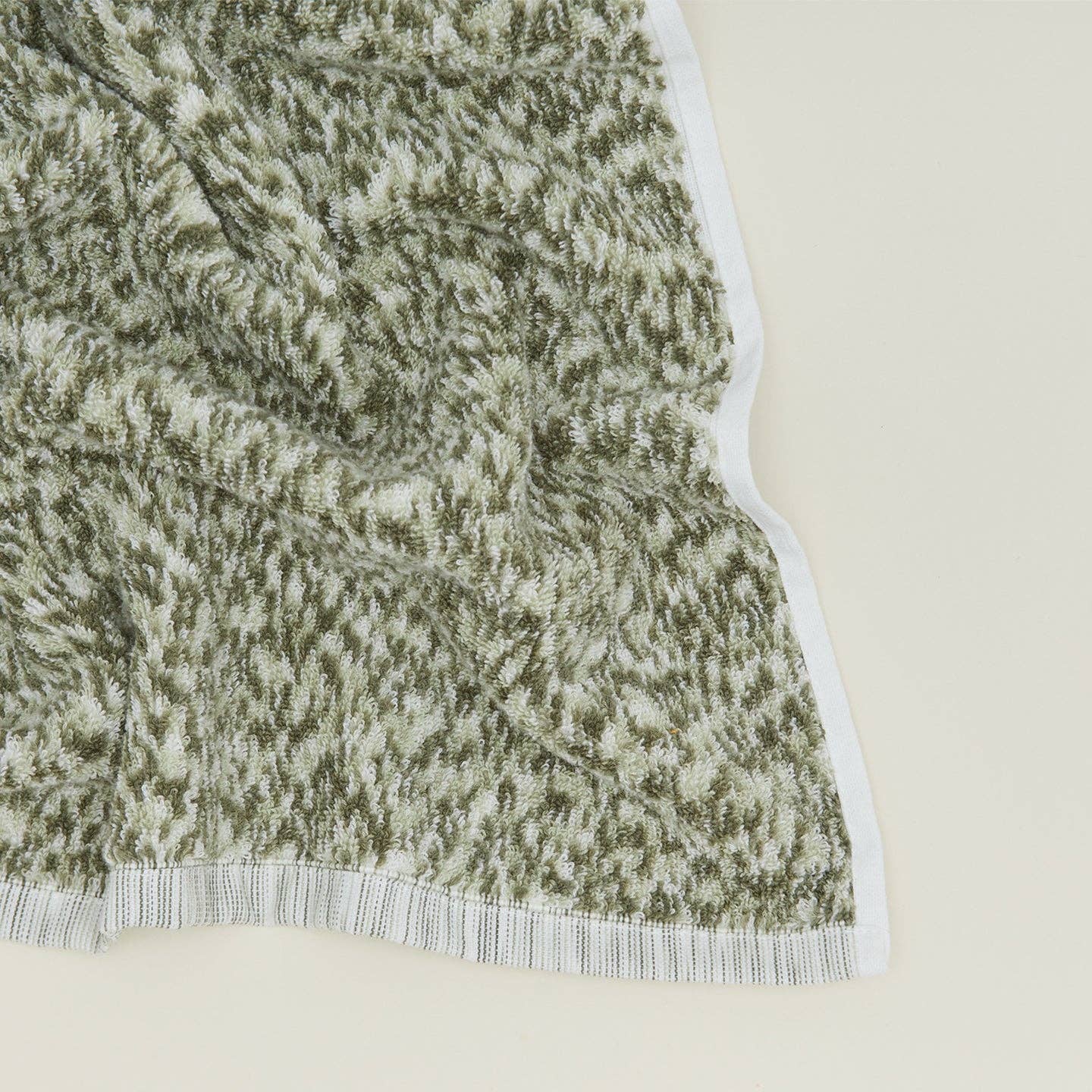 SPACE DYE TERRY TOWELS - OLIVE: WASHCLOTH