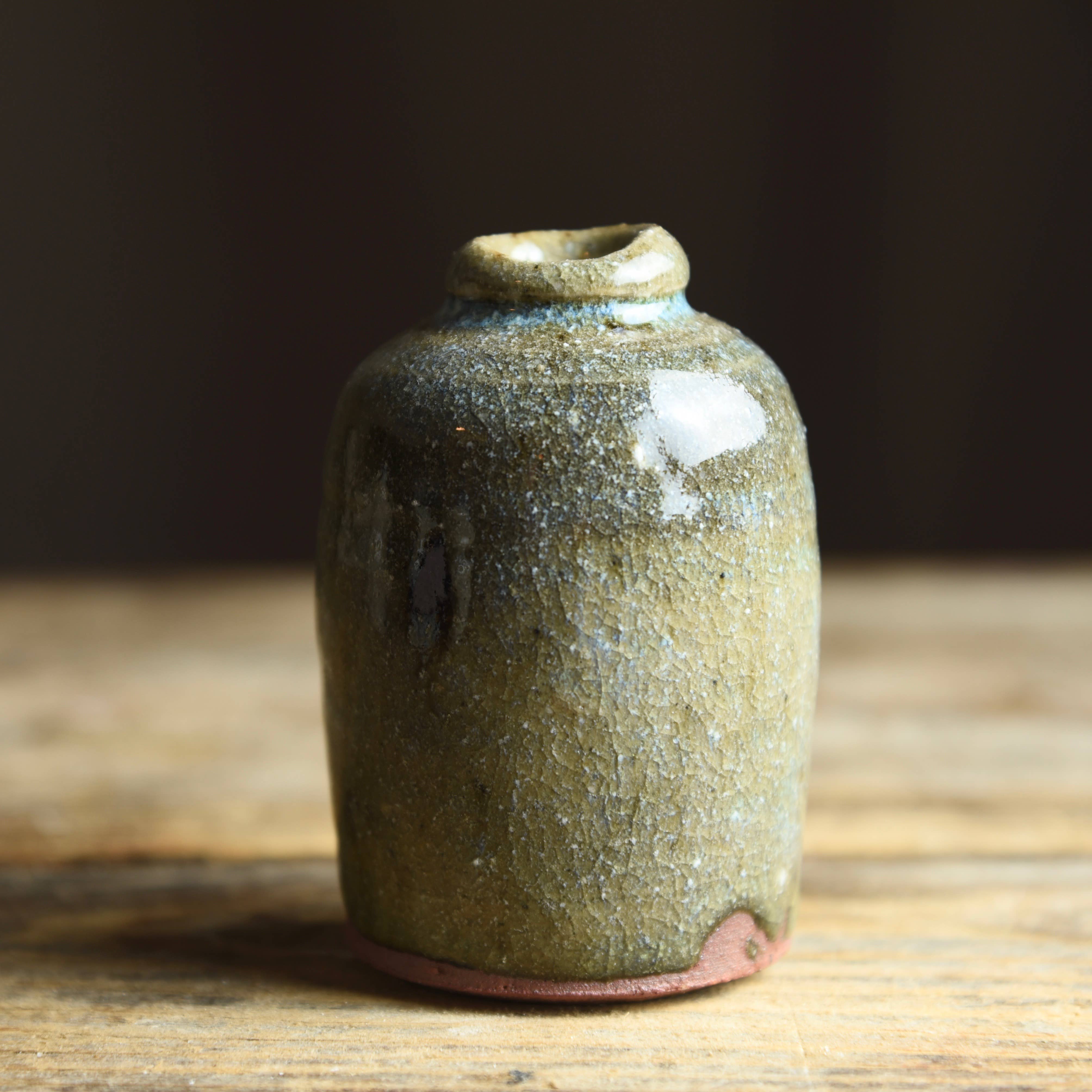 Wild Clay Bud Vase in Ash Glaze
