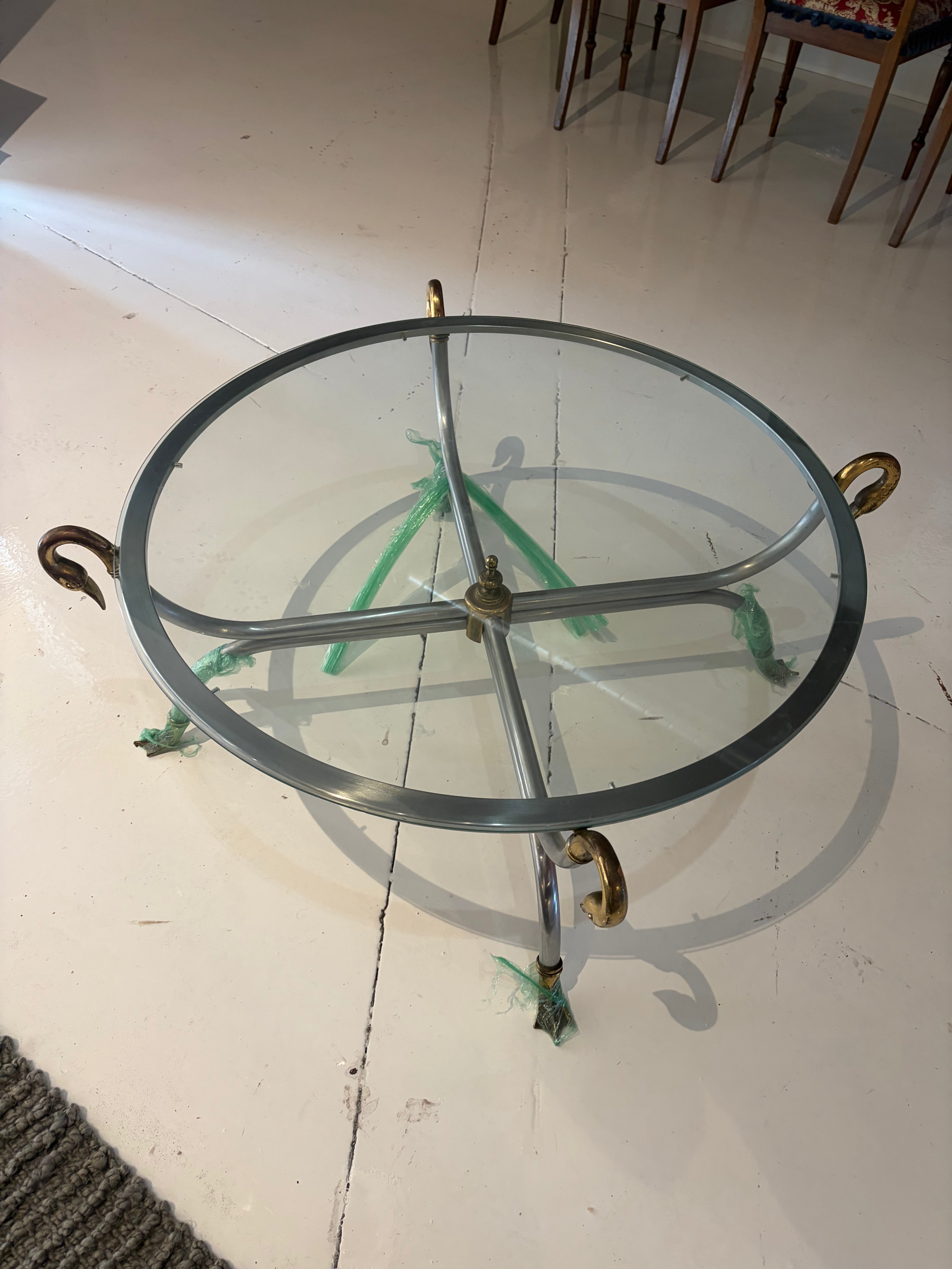 Parisian Swan Glass Top Coffee Table